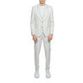 Beige Polyester Two-Piece Suit