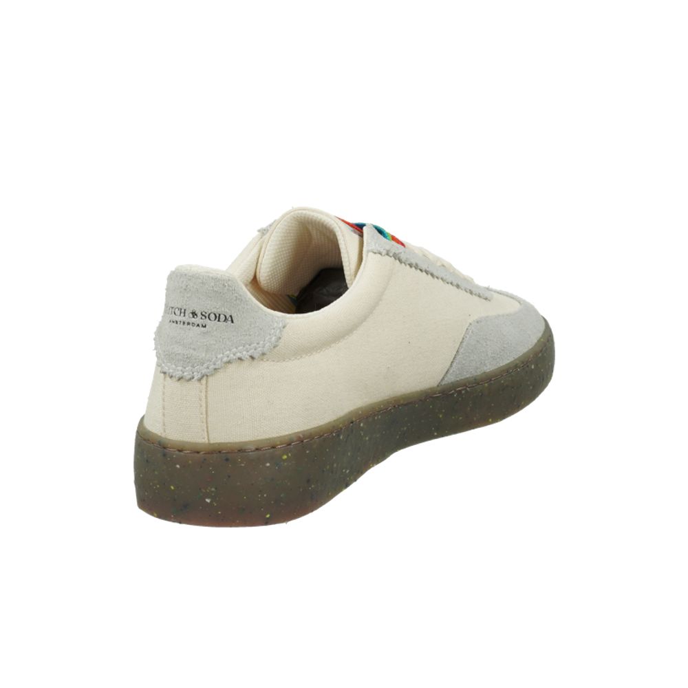White Linen Low Top Sneakers