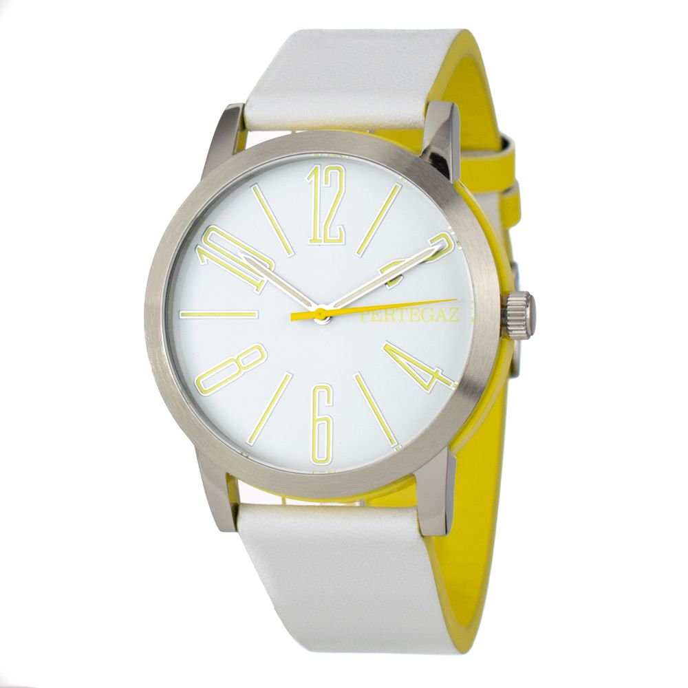 White Leather Dress Watch