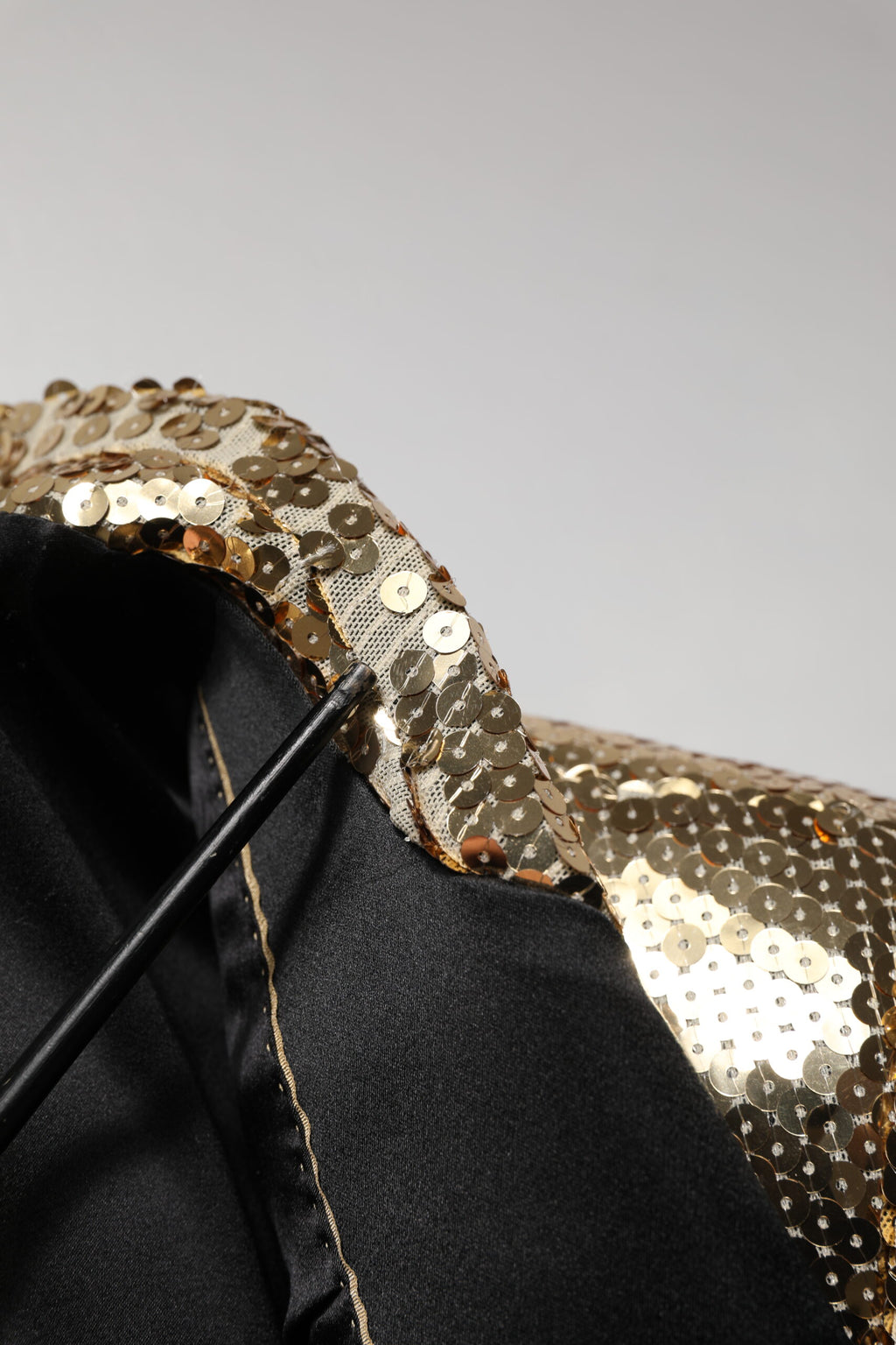 Gold Sequined Double Breasted Jacket Blazer