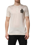 Off White Silk Logo Patch Men Henley T-shirt