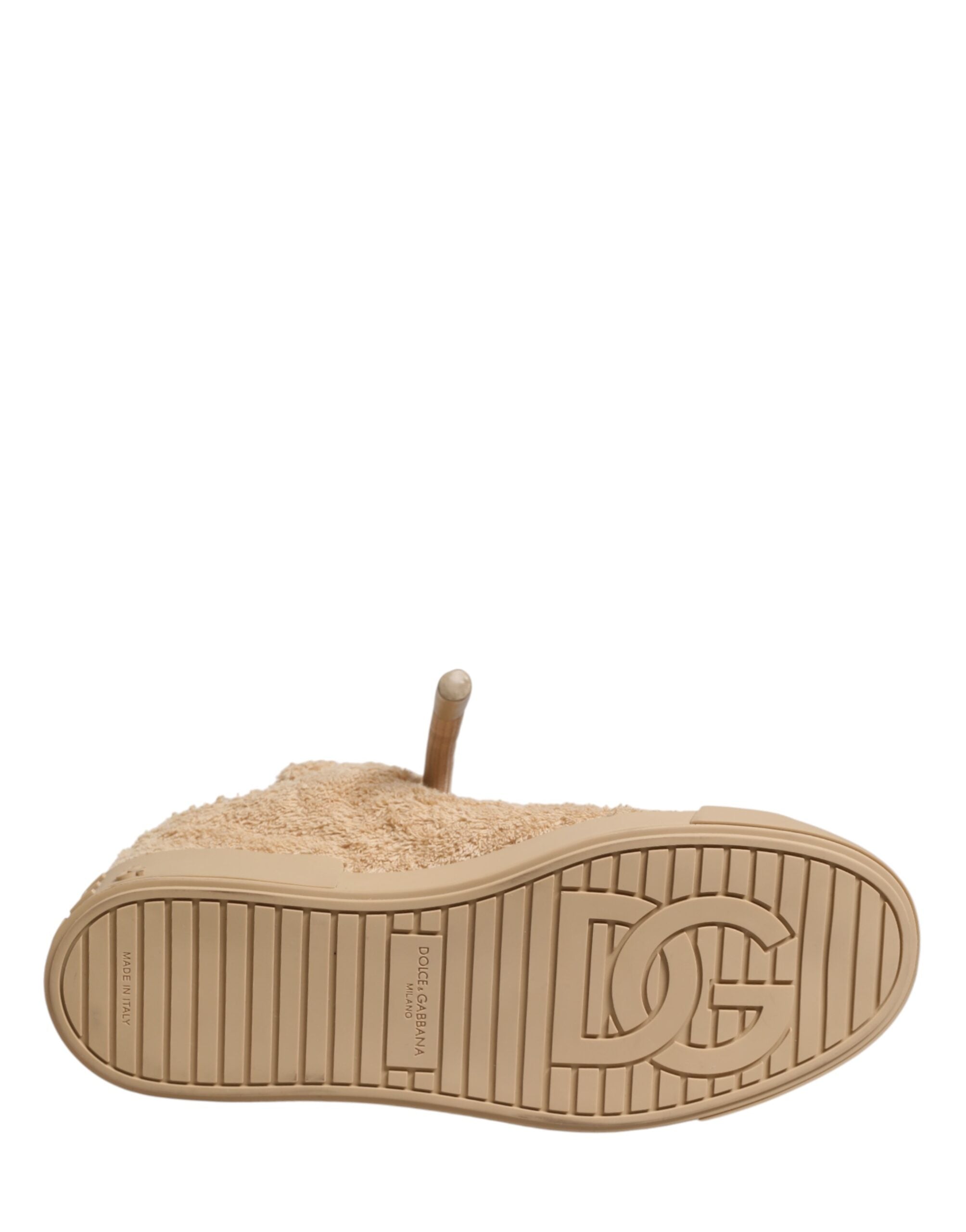 Shoes Beige Faux Shearling Low Top Sneakers