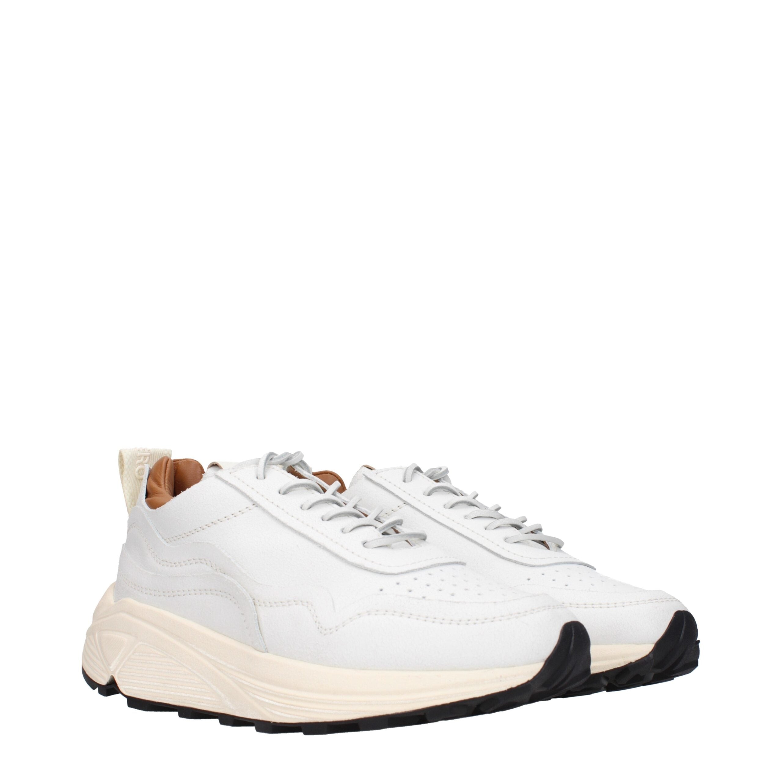 White Leather Chunky Sneakers