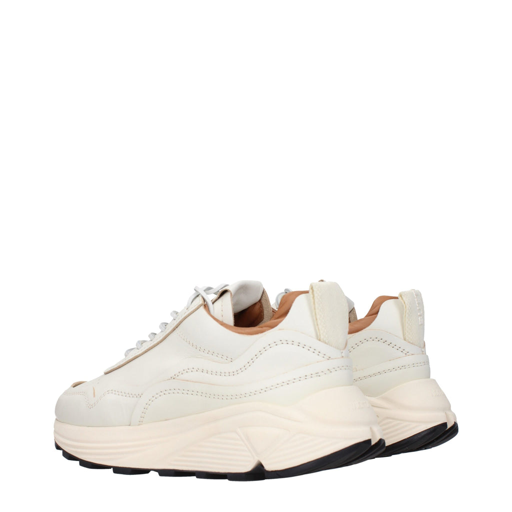 White Leather Low Top Sneakers
