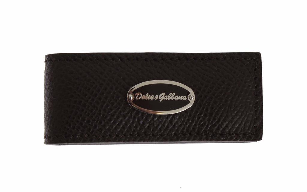 Brown Leather Magnet Mens Money Bar Clasp Money Cash Clip