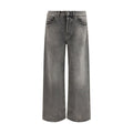 Gray Cotton Relaxed Fit Jeans
