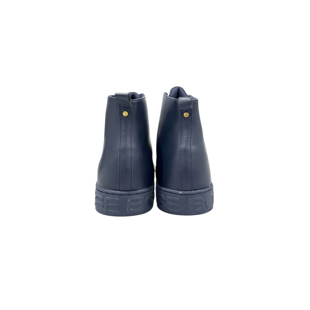 Blue Genuine Leather Men Sneaker