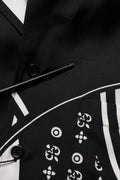 Black Silk Logo Print Short Sleeves Shirt