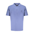 Blue Cotton Men Polo