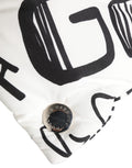 White Logo Print Whole Head Wrap Capello Hat