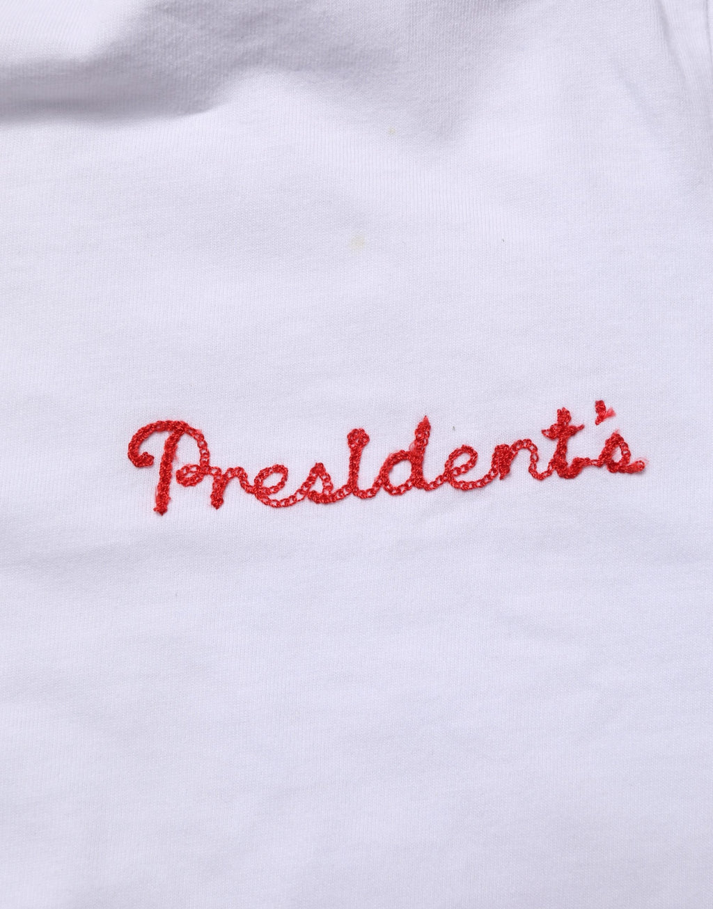 White Logo Embroidery Cotton Men Crew Neck T-shirt
