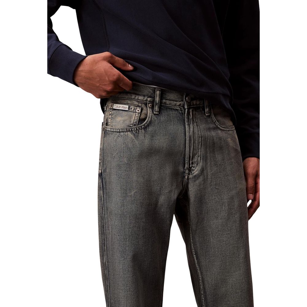 Beige Cotton Relaxed Fit Jeans