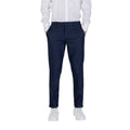Blue Polyester Skinny Pants