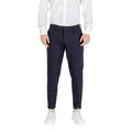 Blue Viscose Dress Pants