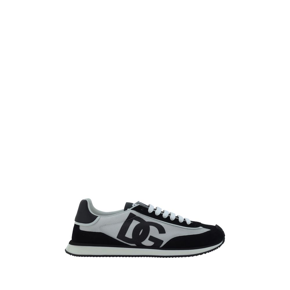 White Fabric Athletic Sneakers