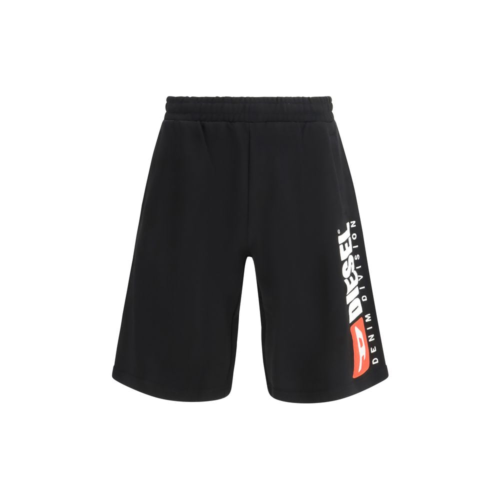 Black Cotton Bermuda Shorts