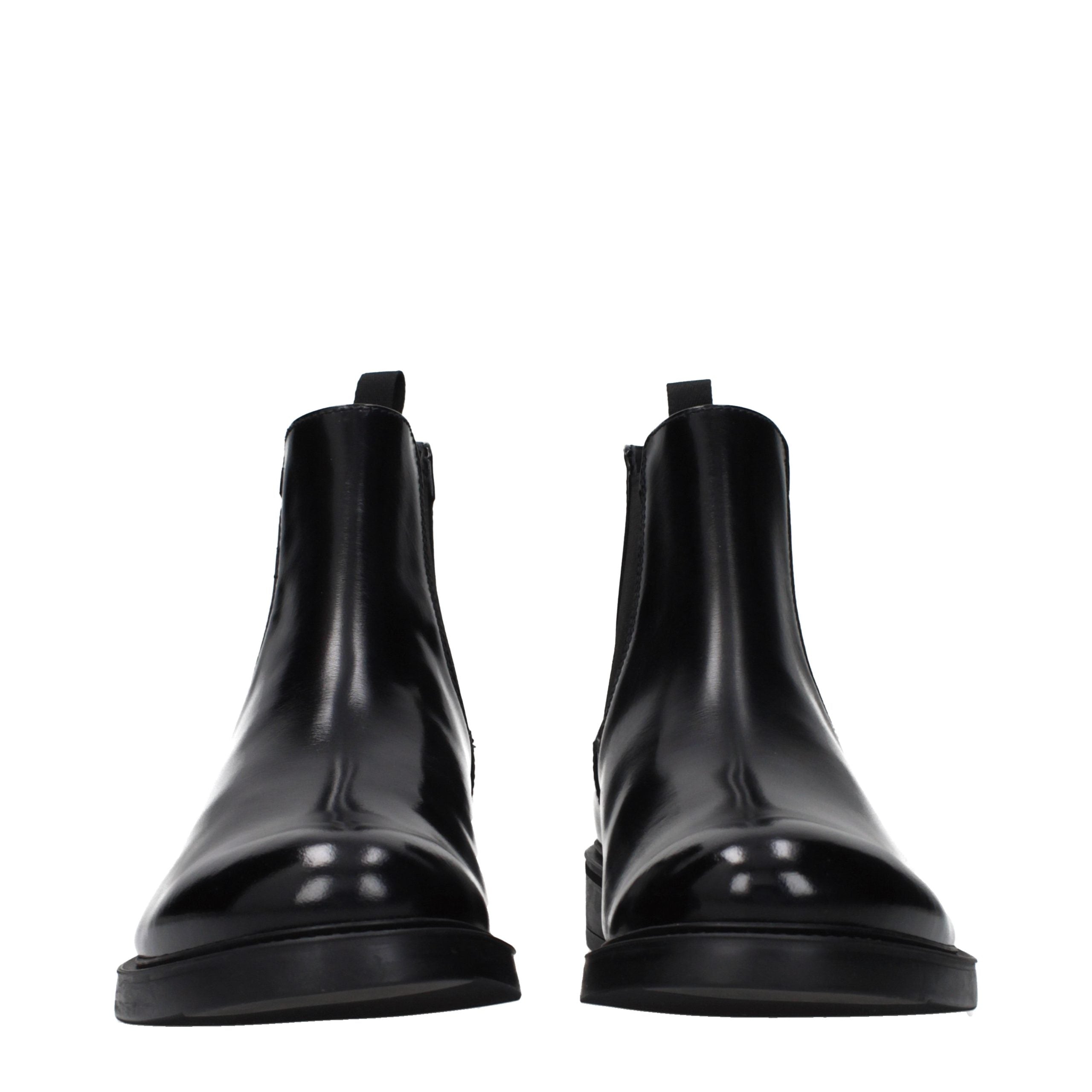 Black Leather Ankle Boots