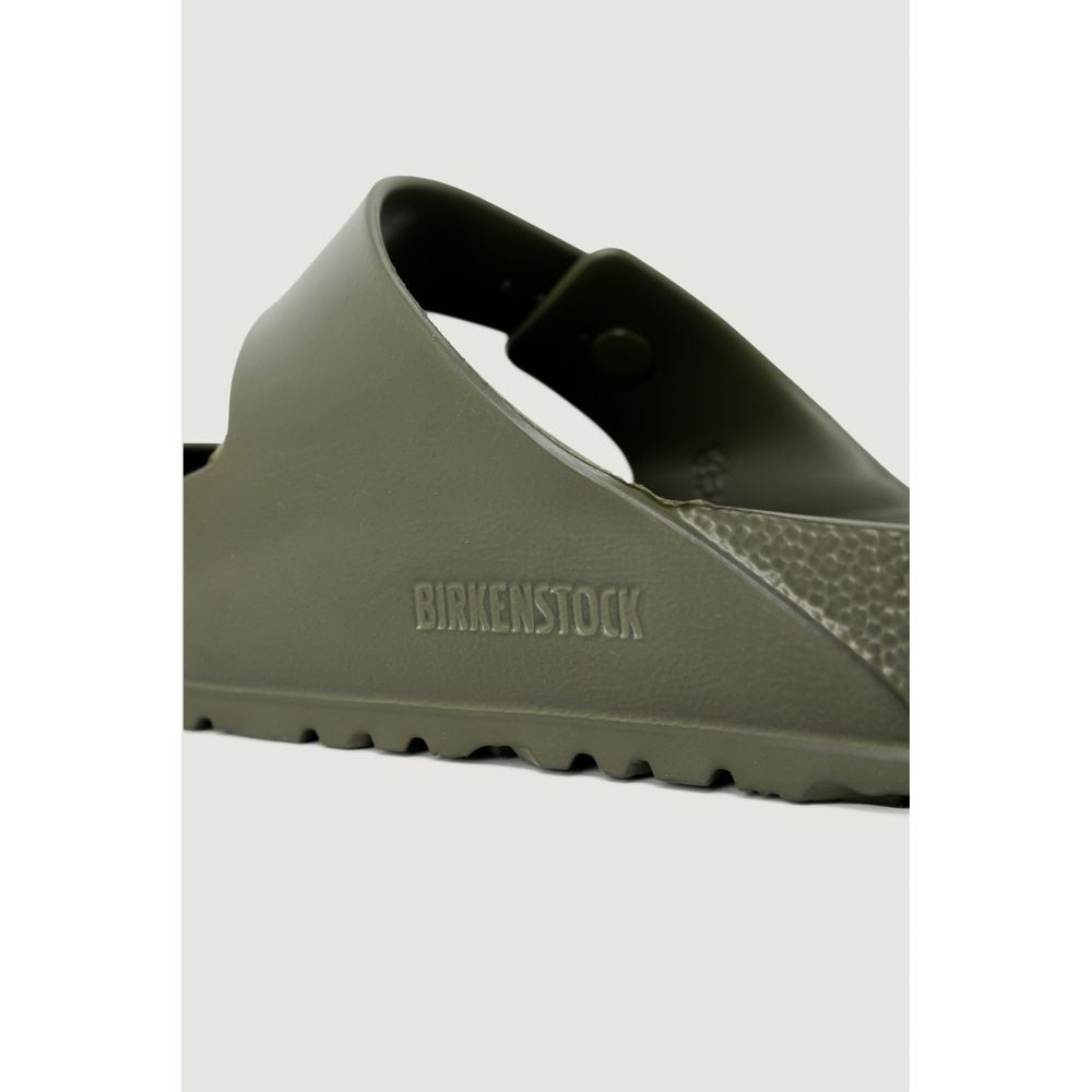 Green Plastic Flat Sandals