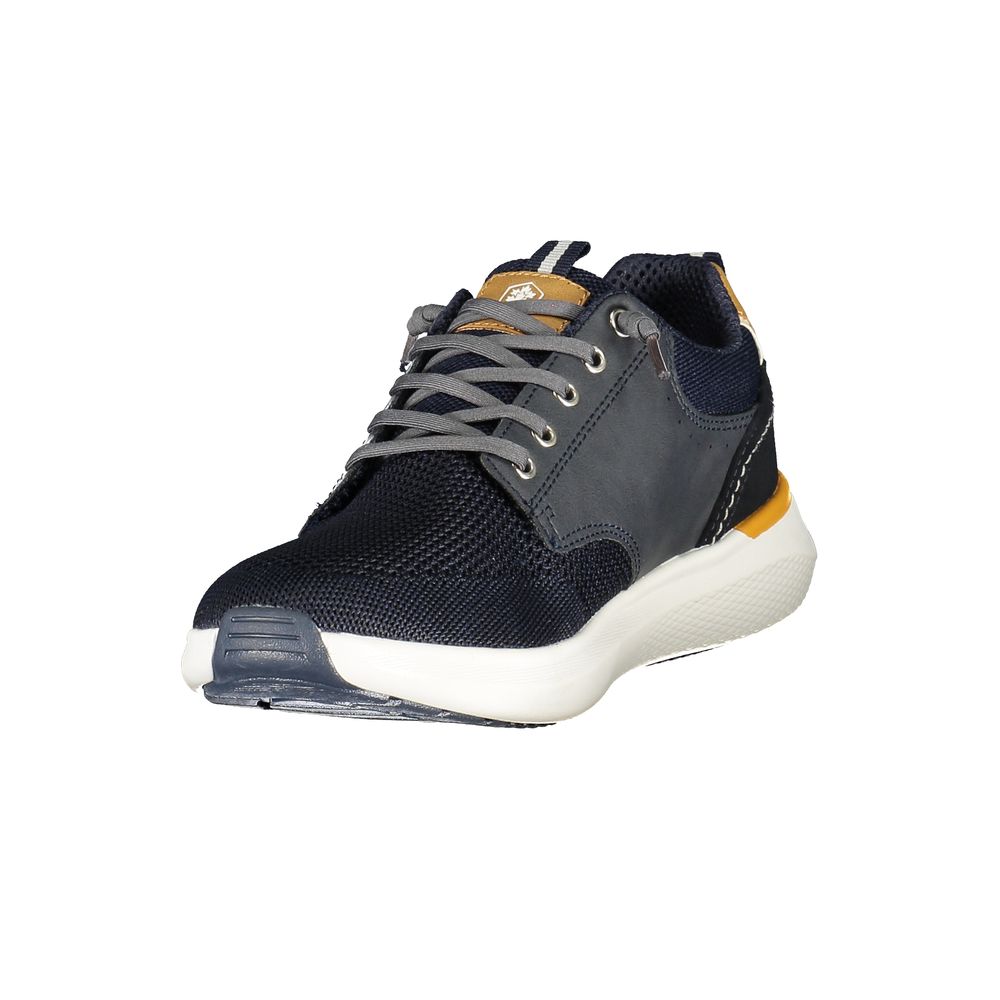 Blue Polyurethane Men Sneaker