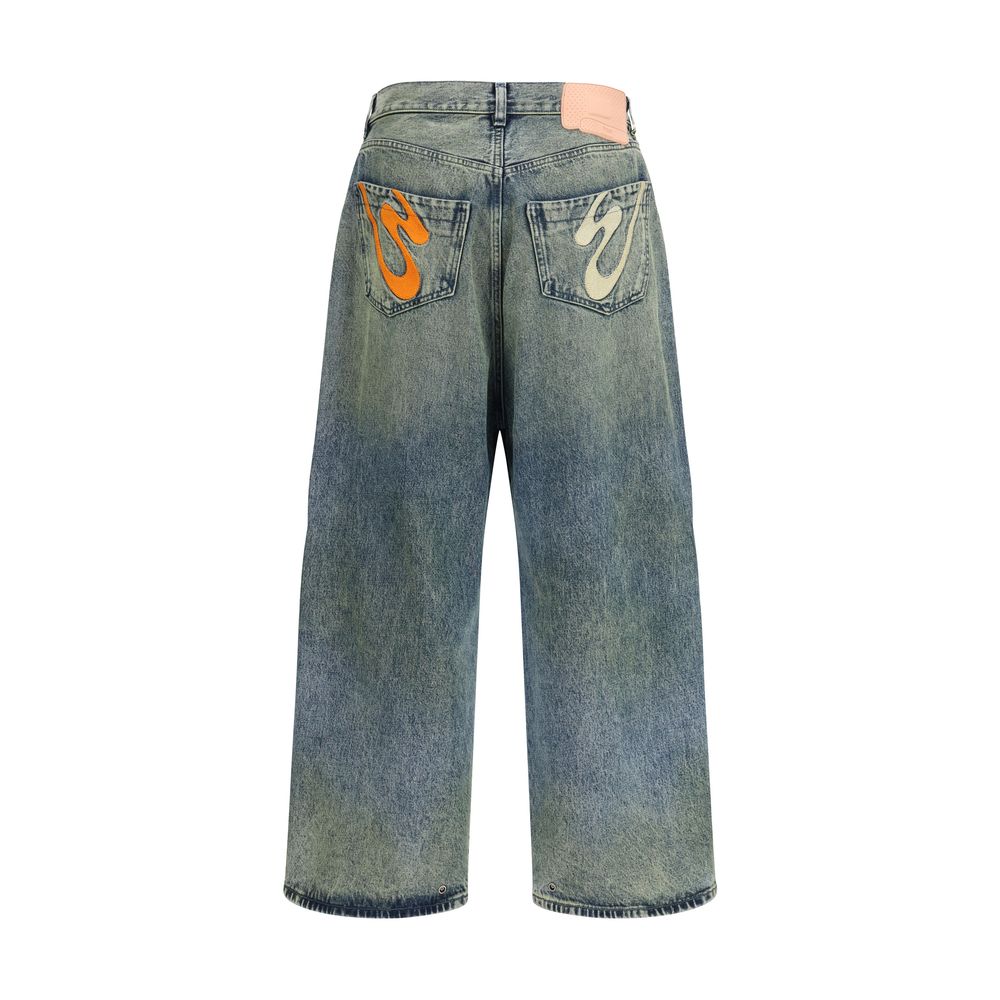 Blue Cotton Relaxed Fit Jeans