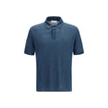 Blue Linen Polo Shirt