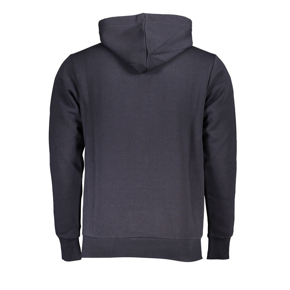 Blue Cotton Men Hoodie