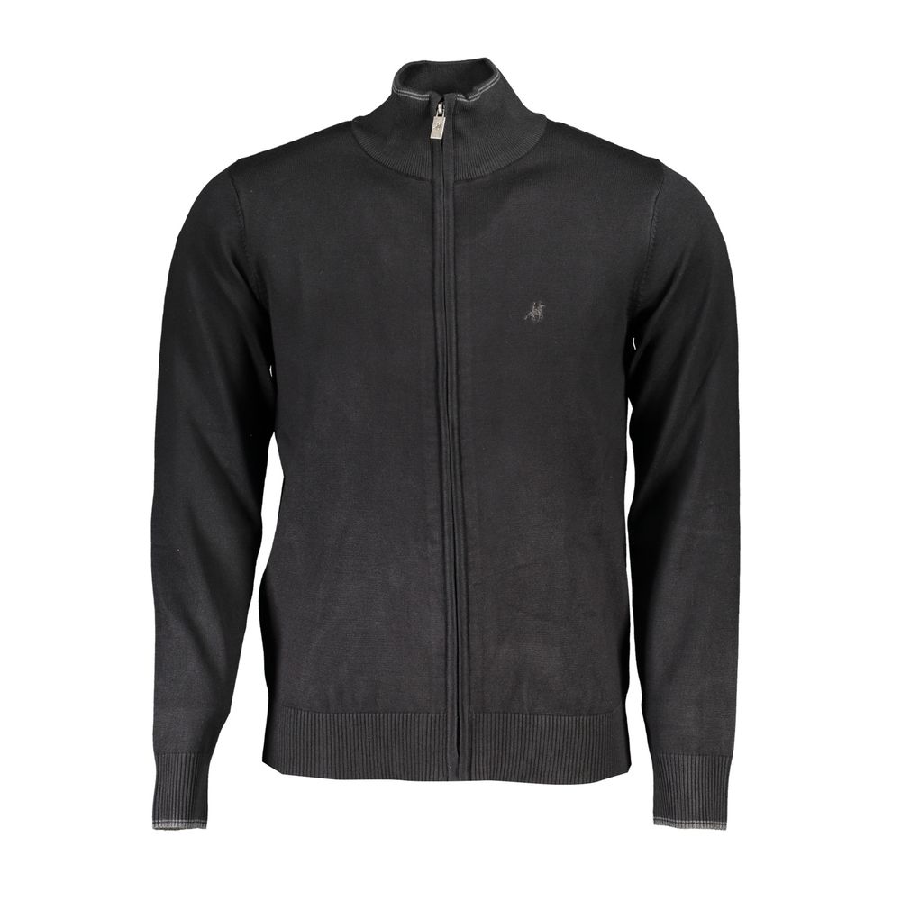 Black Viscose Men Cardigan