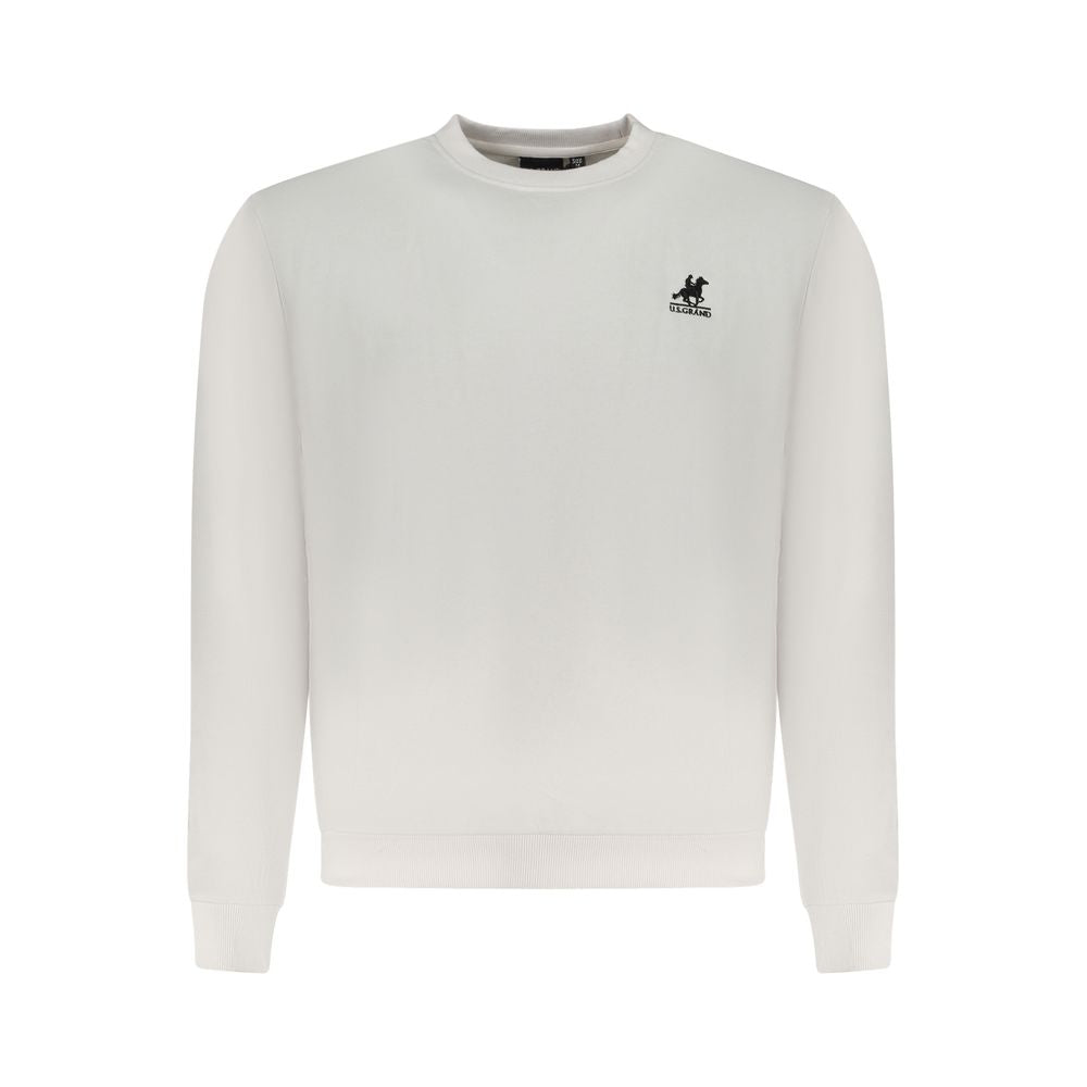 White Cotton Men Sweatshirt