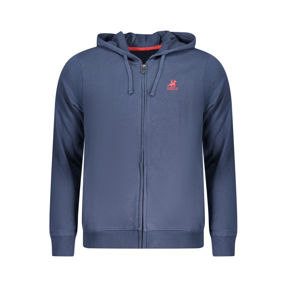 Blue Cotton Men Sweatshirt
