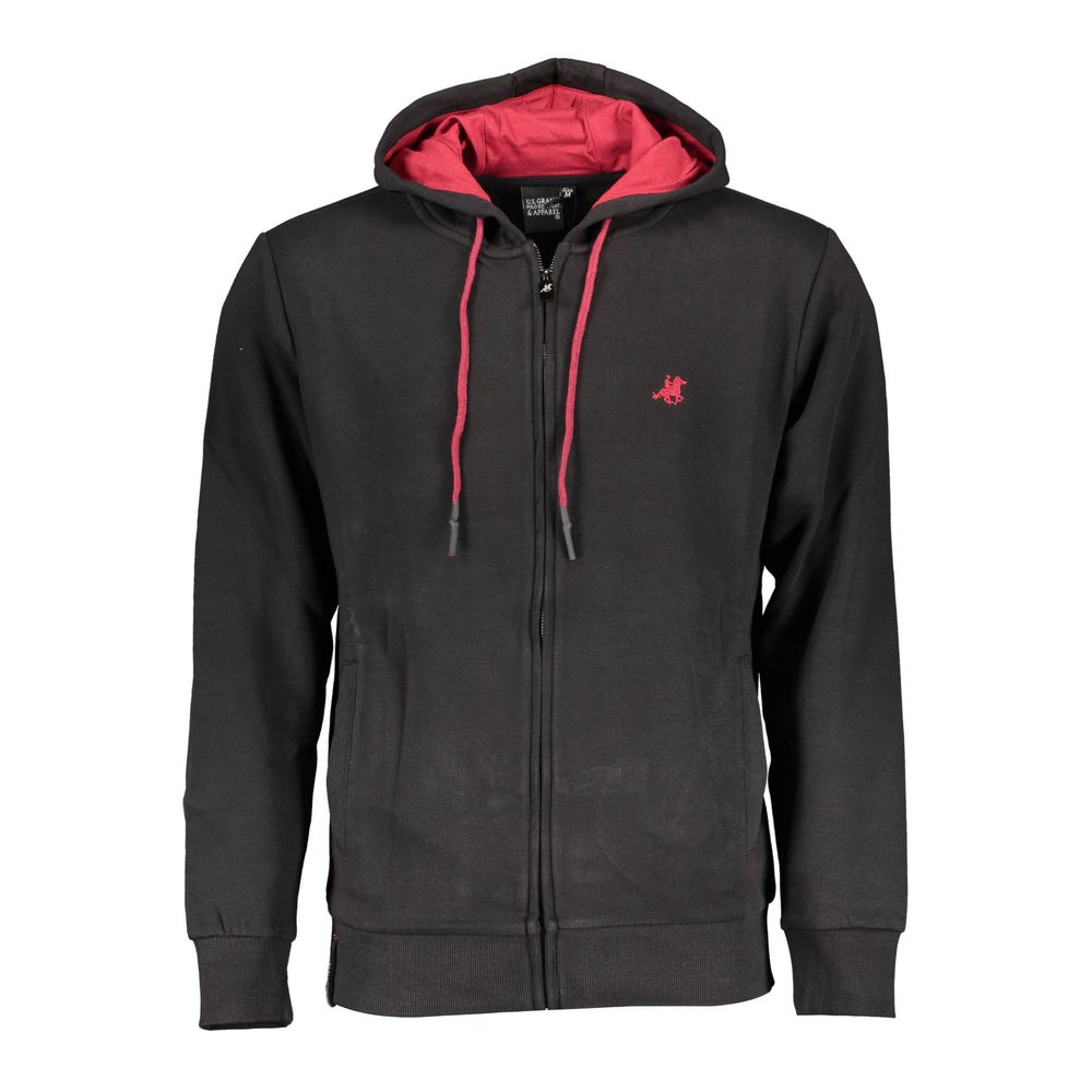 Black Cotton Men's Hoodie