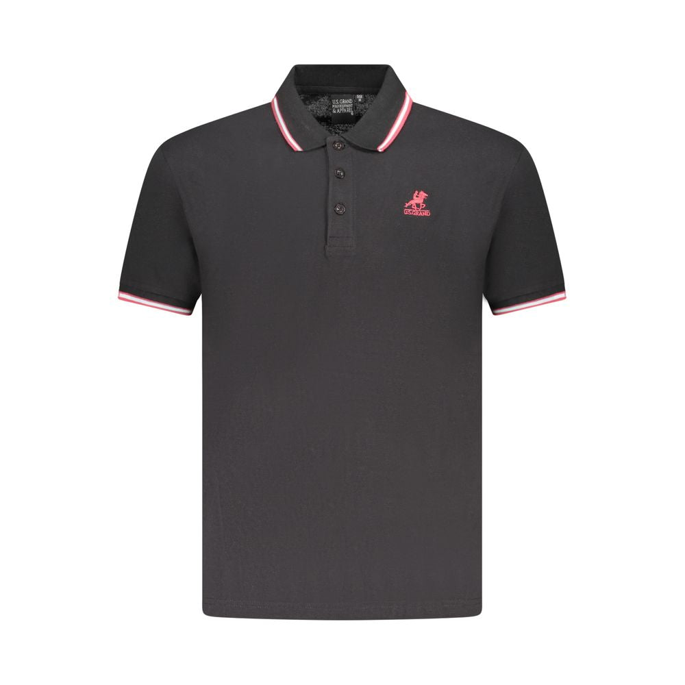 Black Cotton Mens Polo Shirt