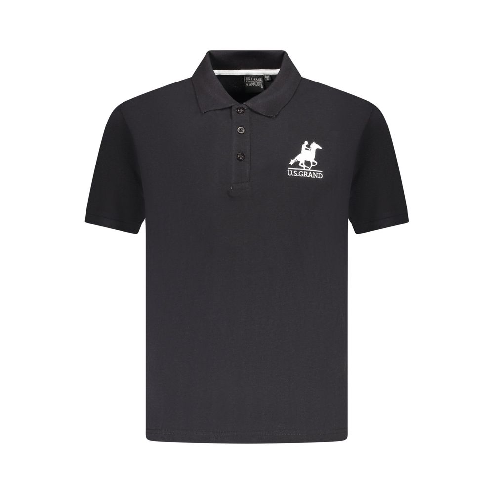 Black Cotton Men Polo