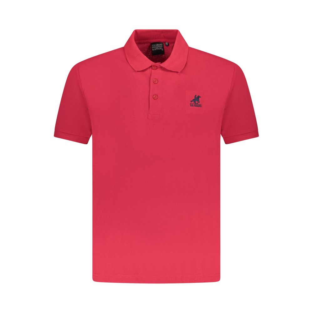 Red Cotton Men Polo Shirt