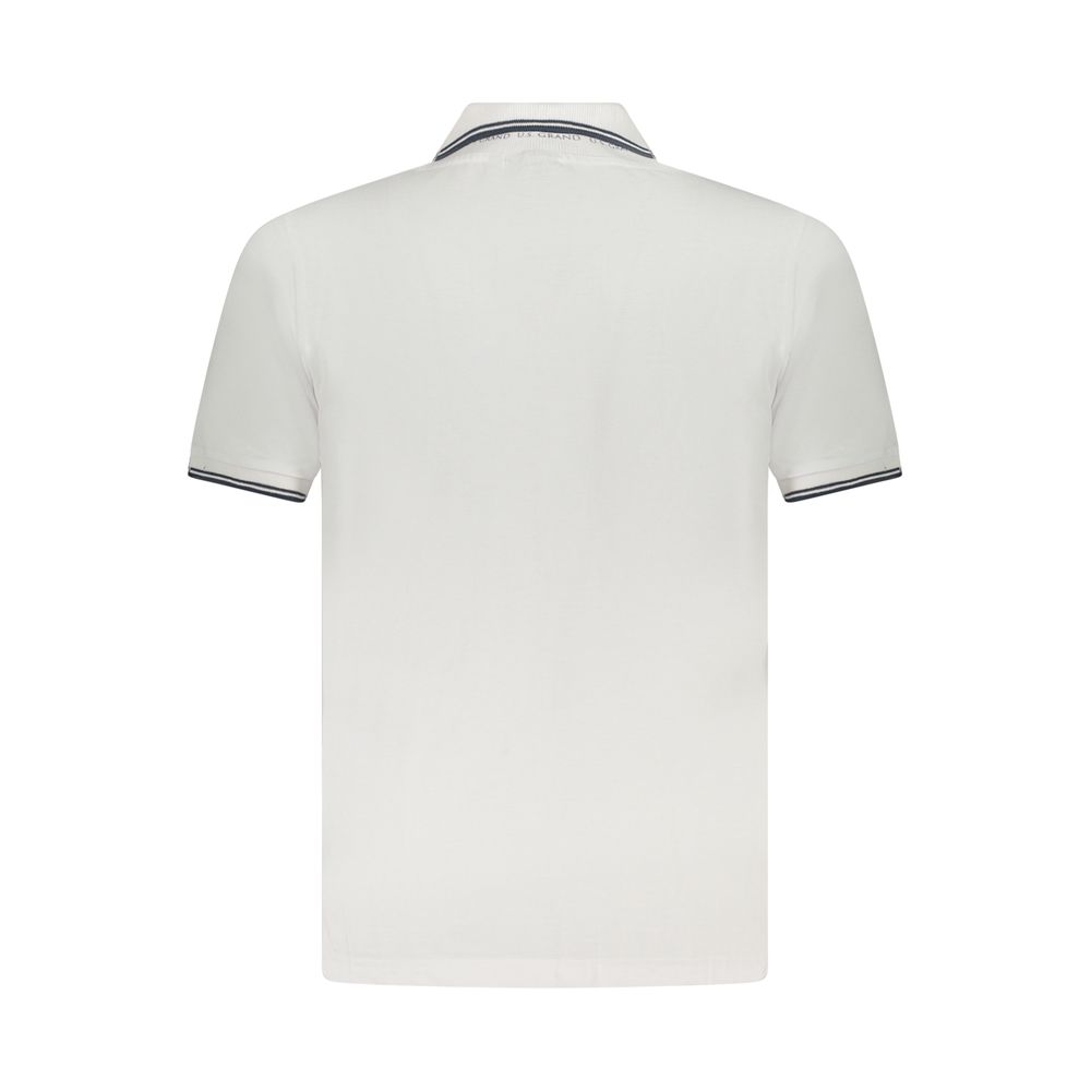 White Cotton Men Polo Shirt