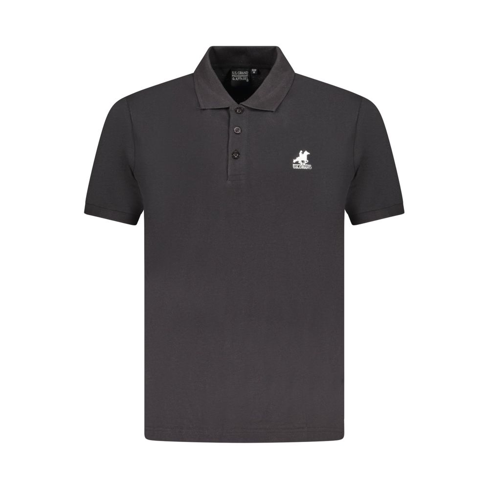 Black Cotton Mens Polo Shirt