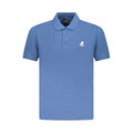 Blue Cotton Men Polo Shirt