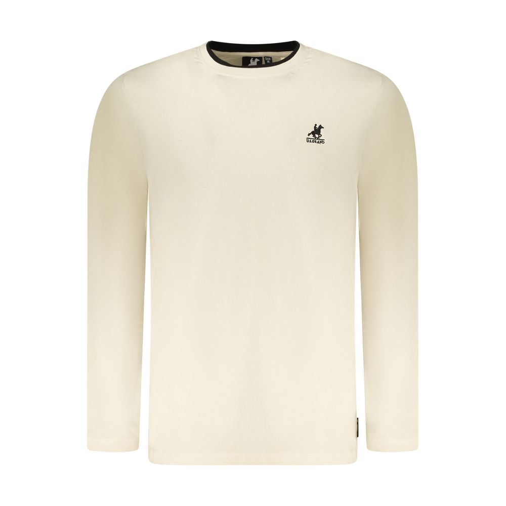 Beige Cotton Men T-Shirt