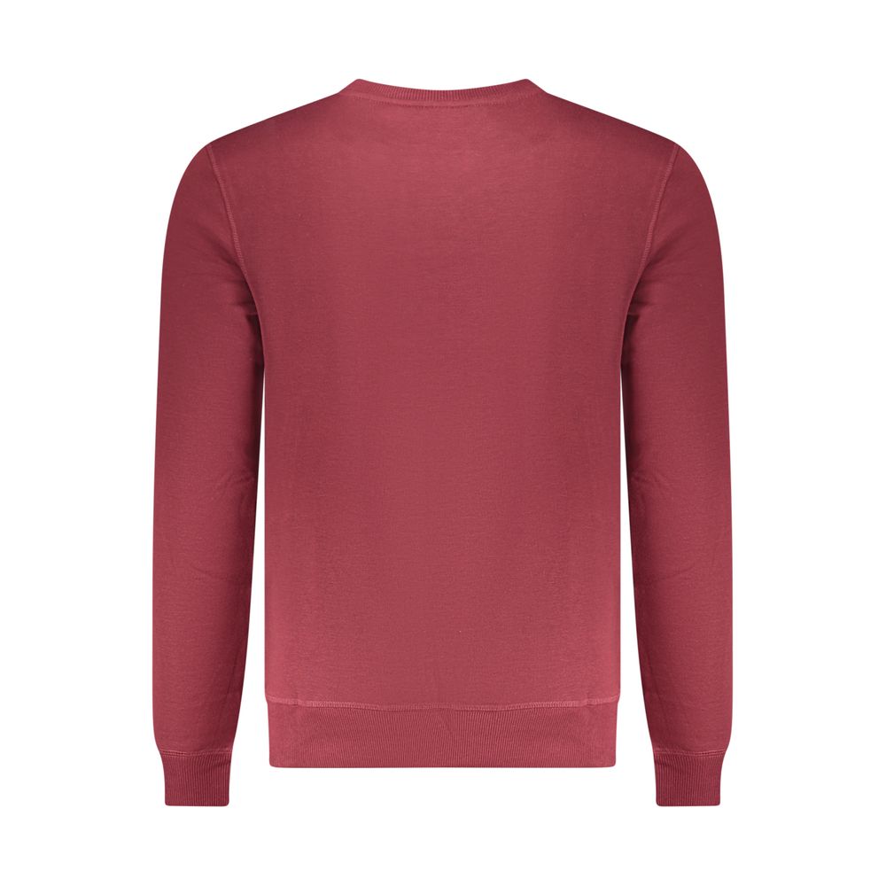 Red Polyester Men Sweatshirt
