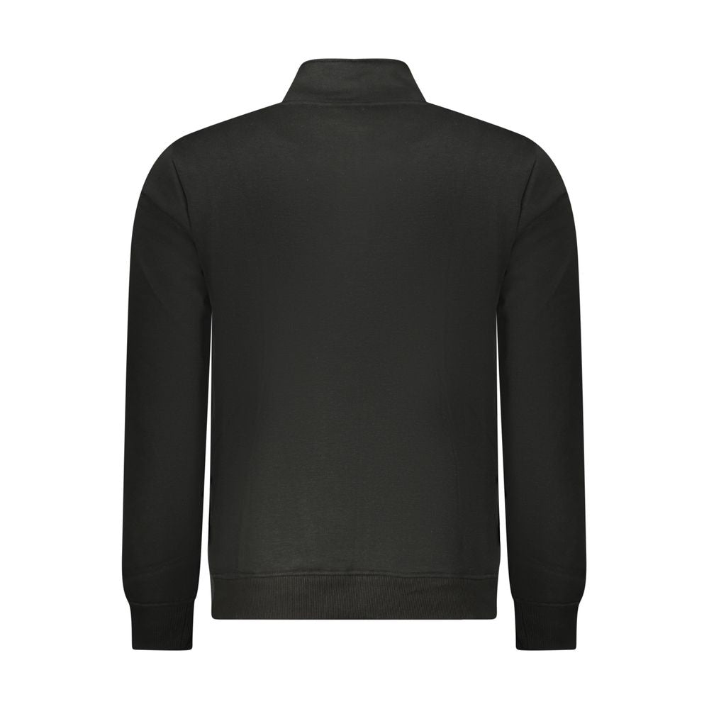 Black Polyester Men Sweatshirt
