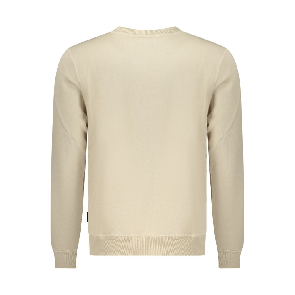 Beige Polyester Men Sweatshirt