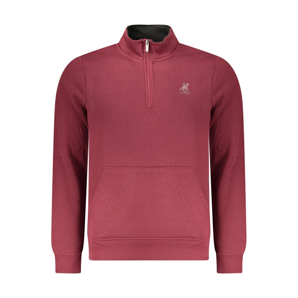 Red Polyester Mens Sweatshirt