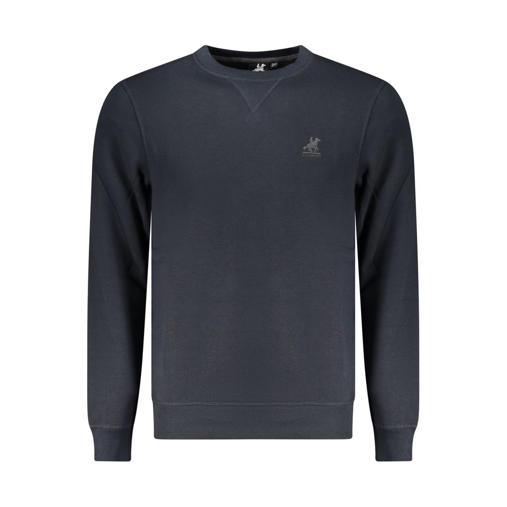 Blue Polyester Men Sweatshirt