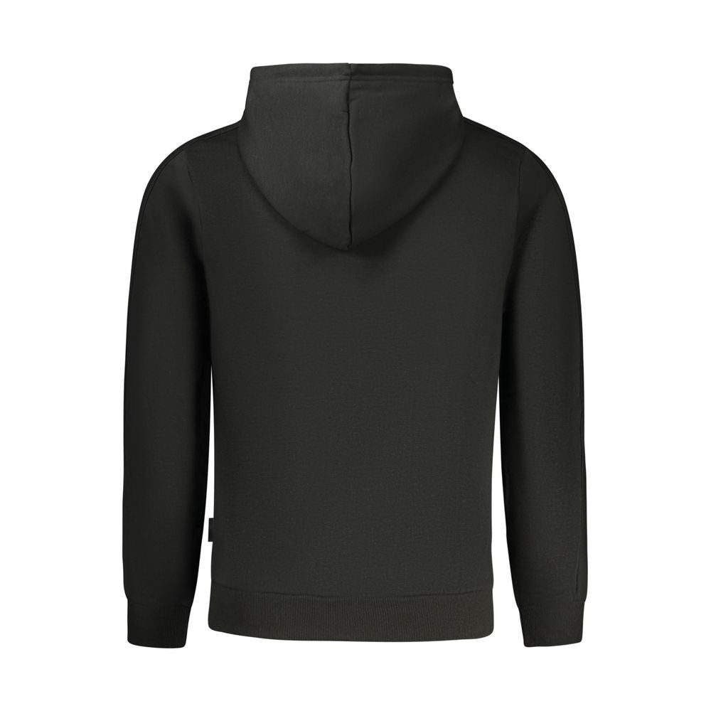 Black Cotton Men Hoodie