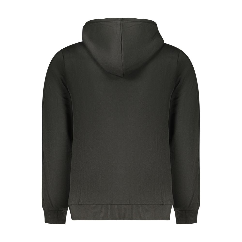 Black Cotton Men Hoodie