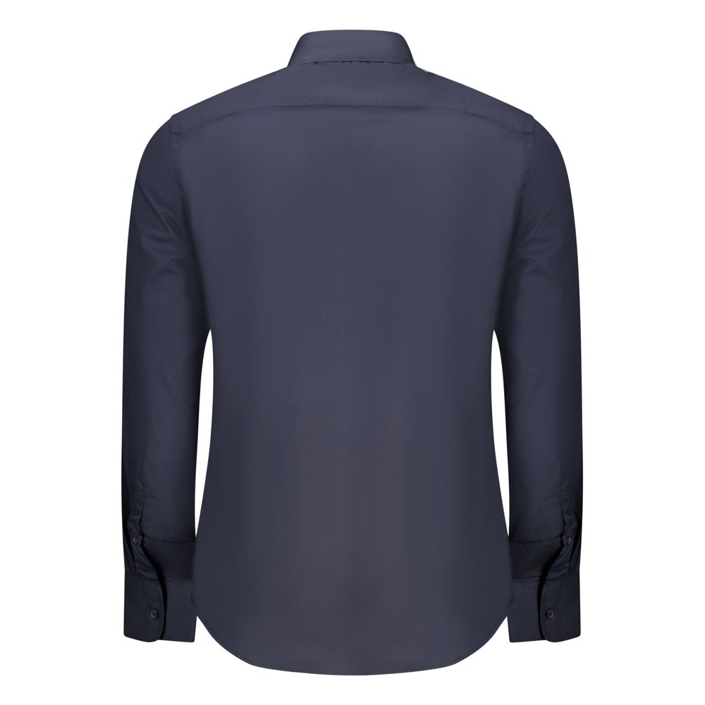 Blue Cotton Men Shirt