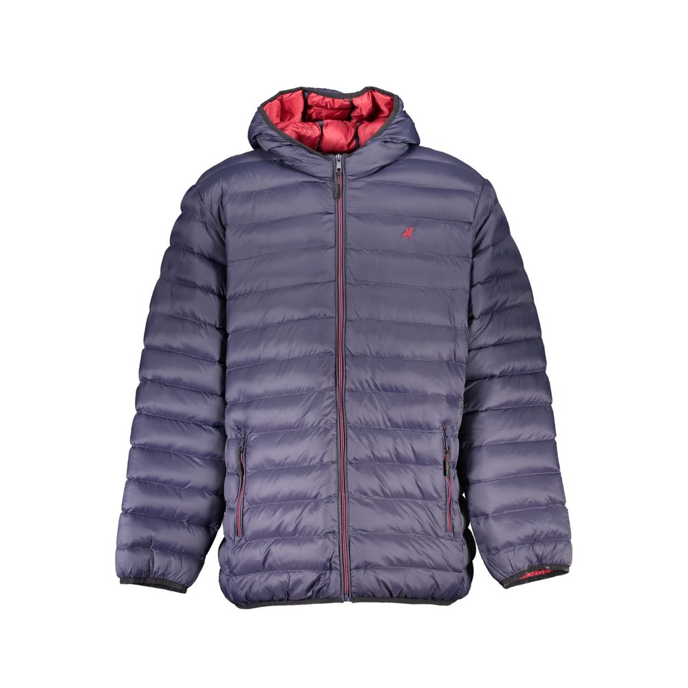 Blue Polyester Men's Jacket