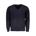 Blue Viscosa Men Sweater