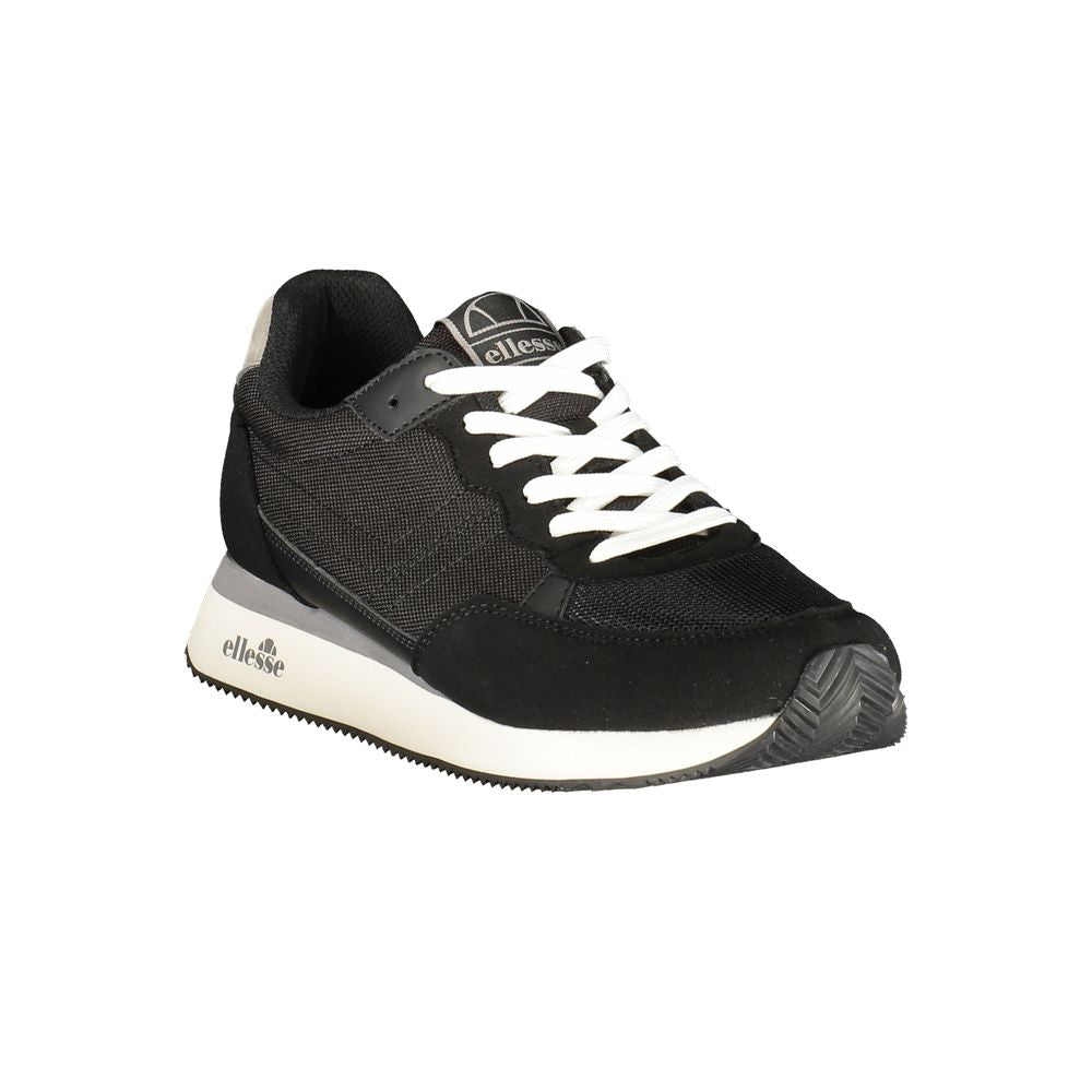 Black Polyester Men Sneaker