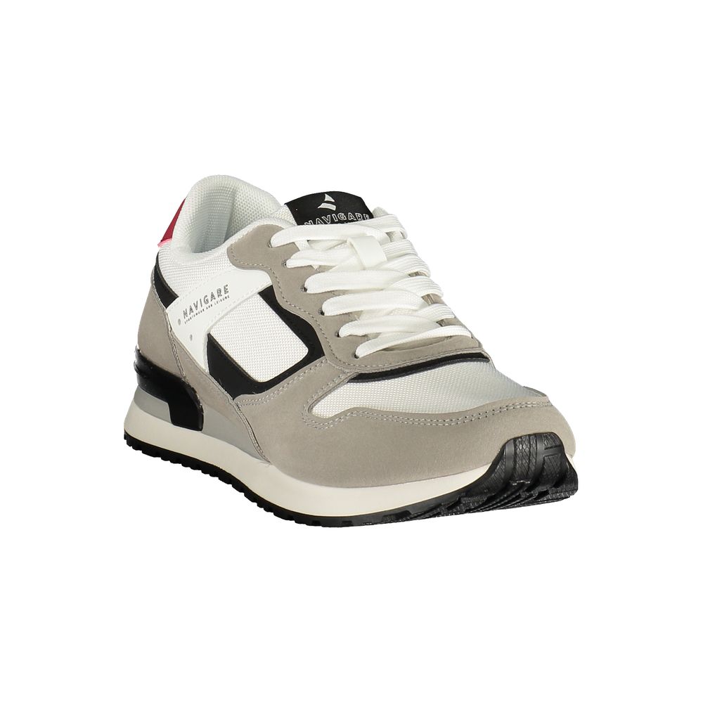 White Polyester Men Sneaker