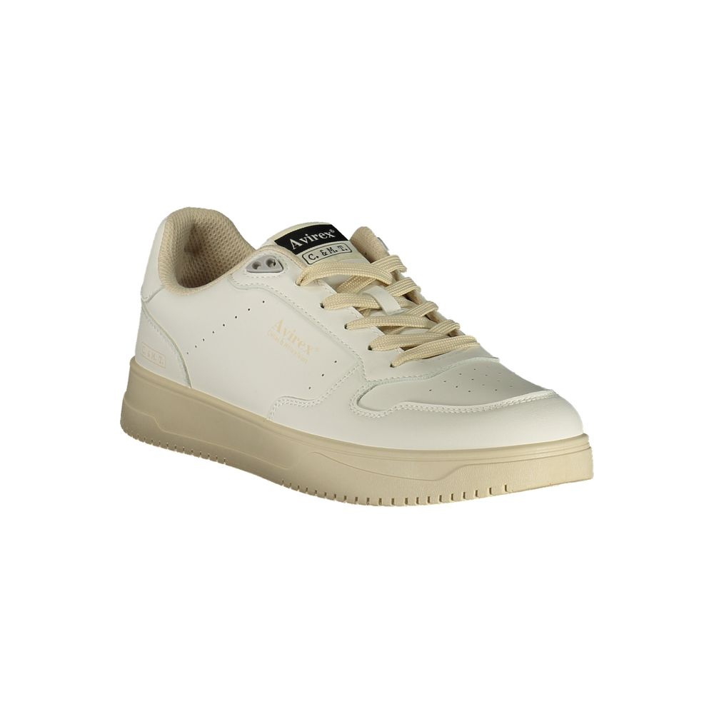 White Polyurethane Men Sneaker